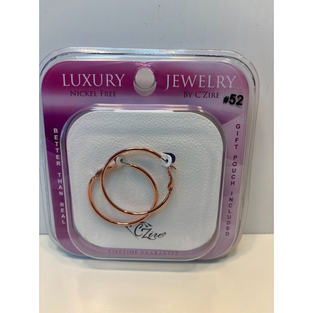 Luxury Hoop Earrings Nickel Free By CZire With Gift Pouch - Picture 3 of 4